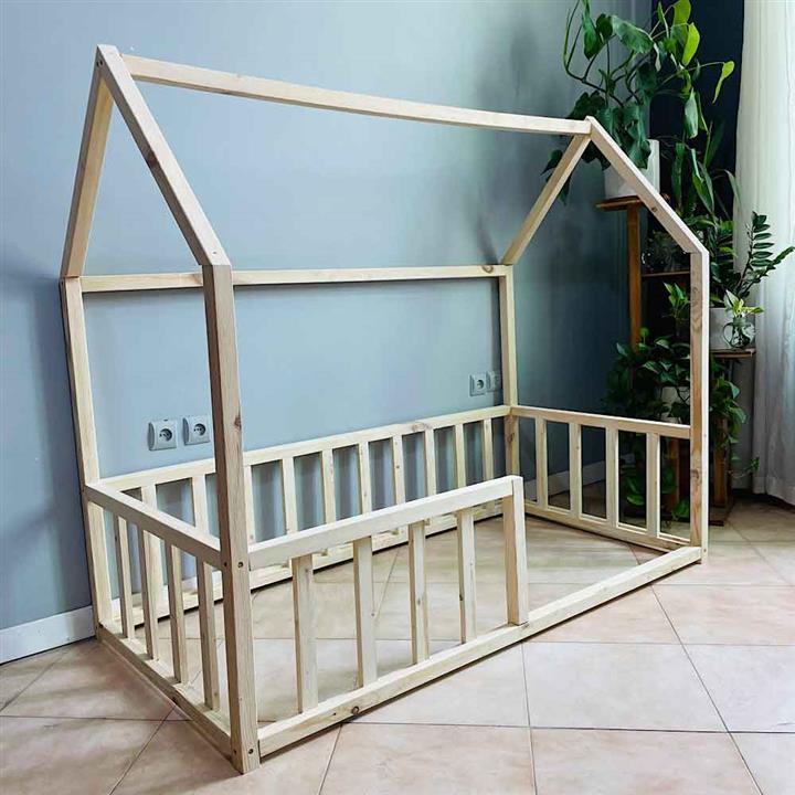 تخت خواب کودک و نوجوان مونته سوری چوبی روستیک دکور مدل خانه